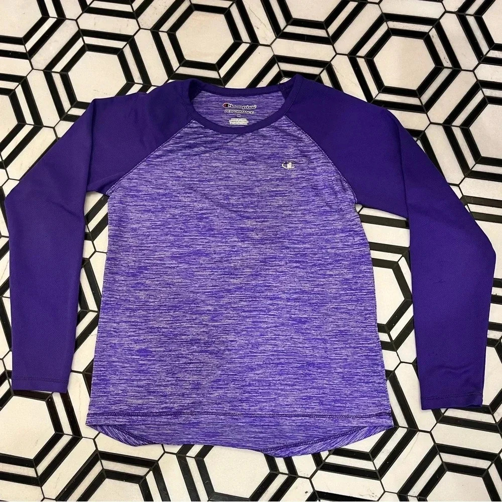 Girls size medium champion performance shirt purple